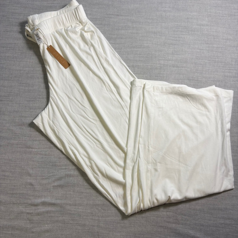 Skims, Soft Lounge Rib Sleep Pant, M, Marble, Wide Leg Loungewear